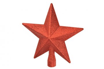 Špice na stromeček (19cm) - Hvězda, červená