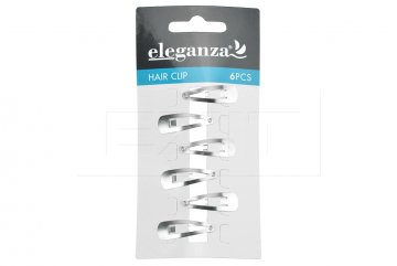 Sponky do vlasů ELEGANZA 6ks (3cm) - Stříbrné