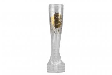 Set 4ks plastových pohárů na šampaňské EH CHEERS! - Zlatý (17,5cm)