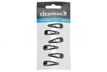 Sponky do vlasů ELEGANZA 6ks (3cm) - Černé