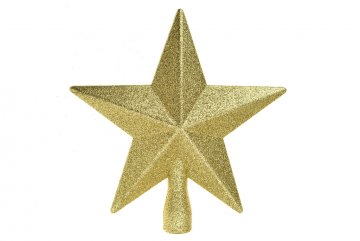 Špice na stromeček (19cm) - Hvězda, zlatá