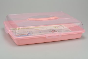 Obdélníkový box na přenášení buchet DUNQA (46x31x10cm) - Růžový