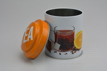 Plechovka na čaj - Oranžová (11x9cm)
