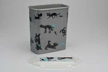 Box na krmivo pro zvířata s víčkem a silikonovým těsněním 4l - Šedý (21x18,5x10,5cm)