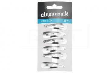 Sponky do vlasů ELEGANZA 6ks (4.5cm) - Stříbrné